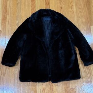 Zara Black Faux Fur Teddy Coat